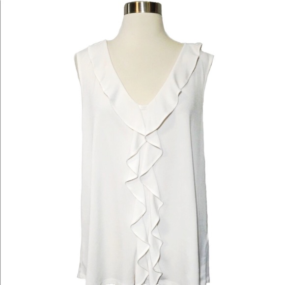 A. Byer Tops - A. Byer Ruffle Front Lace Back Sleeveless Top
